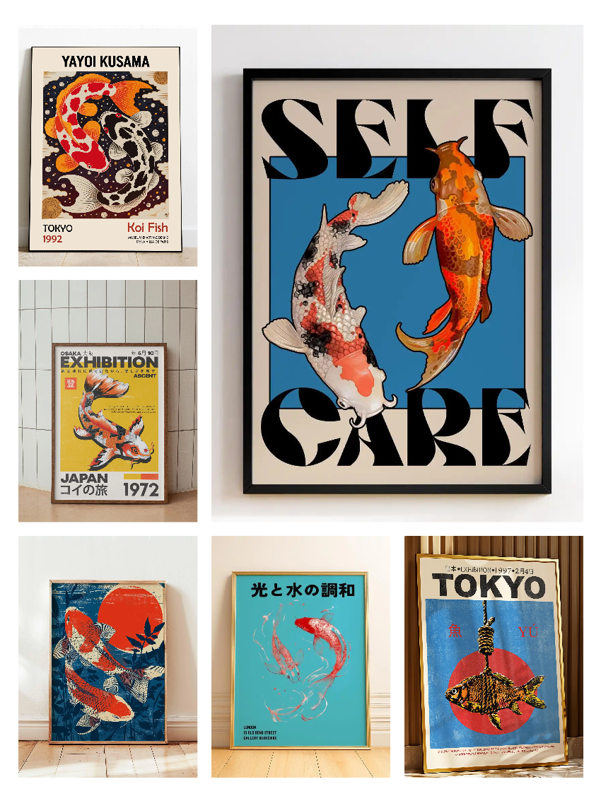 Japanese Red Koi Fish Canvas P - đánh giá và giá Japanese Lifestyle Gifts