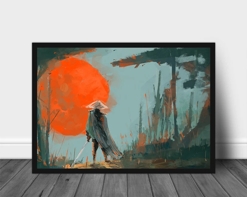 Japanese Samurai Canvas Painti - đánh giá và giá Japanese Lifestyle Gifts