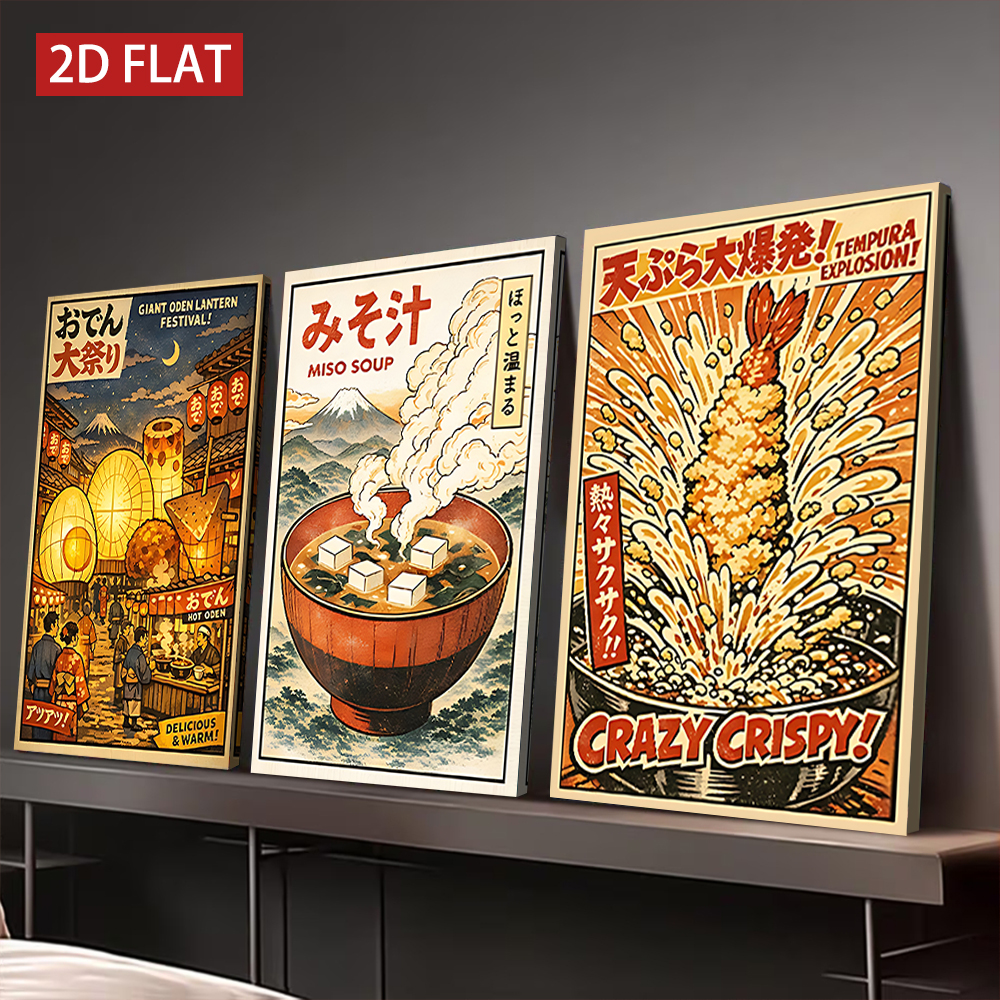 3 Counts Wooden Framed Canvas  - đánh giá và giá Japanese Lifestyle And Food
