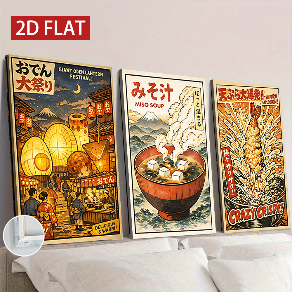 3 Counts Wooden Framed Canvas  - đánh giá và giá Japanese Lifestyle And Food
