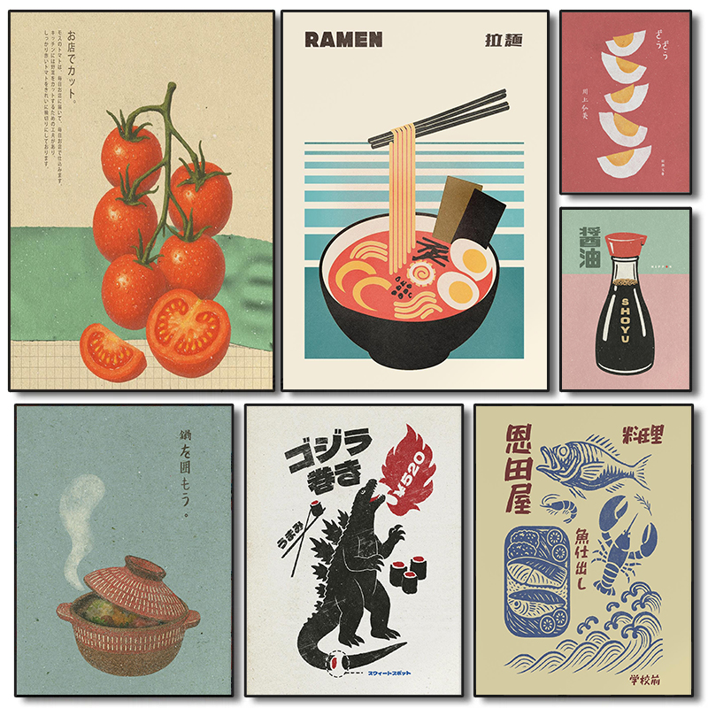 Japan Food Art Poster Retro Ja - đánh giá và giá Japanese Lifestyle And Food