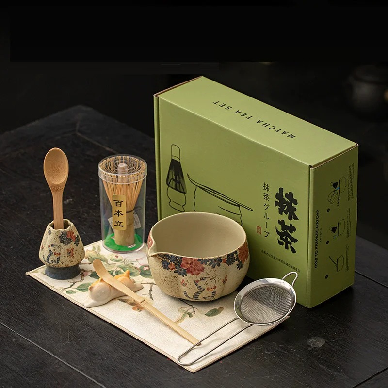 8PCS Japanese Flint red Matcha - đánh giá và giá Matcha Bowl Chawan