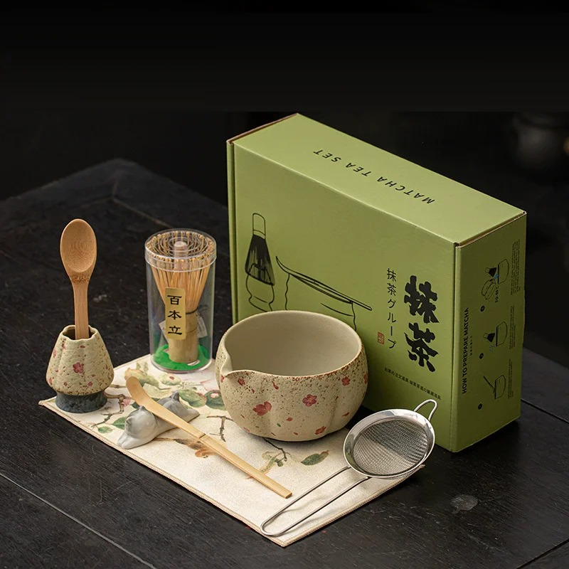 8PCS Japanese Flint red Matcha - đánh giá và giá Matcha Bowl Chawan