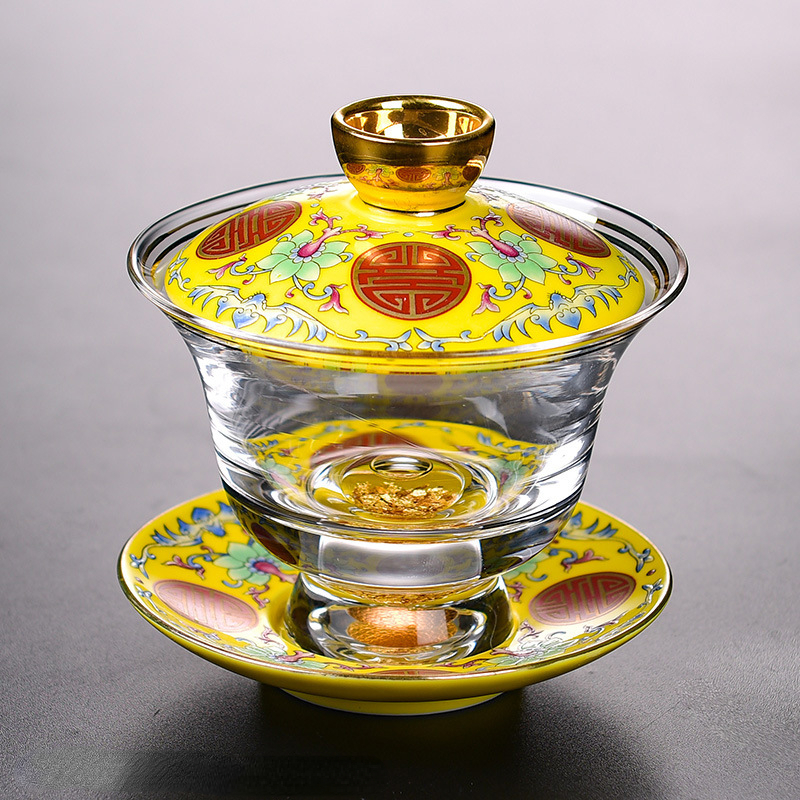 Enamel Colored Glass Gaiwan Pu - đánh giá và giá Matcha Bowl Chawan