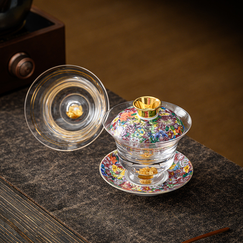 Enamel Colored Glass Gaiwan Pu - đánh giá và giá Matcha Bowl Chawan