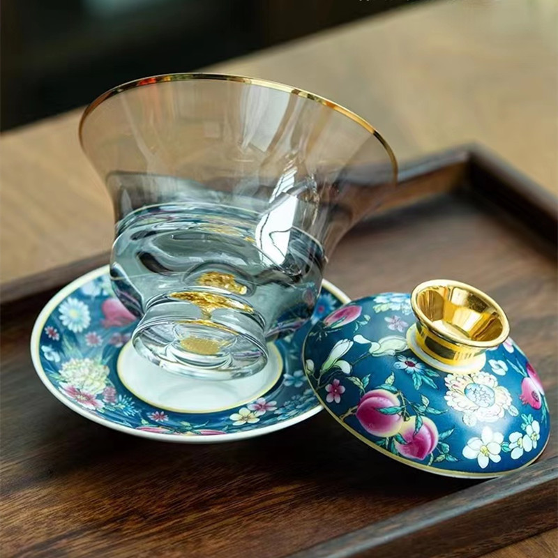 Enamel Colored Glass Gaiwan Pu - đánh giá và giá Matcha Bowl Chawan