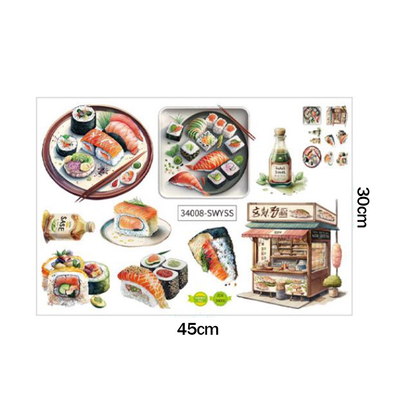 Japanese Food Sushi Sticker 3D - đánh giá và giá Japanese Lifestyle And Food